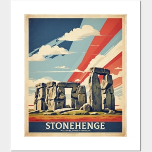 Stonehenge Wiltshire United Kingdom Vintage Travel Tourism Poster Posters and Art